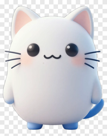 3D Cartoon Cat Character PNG