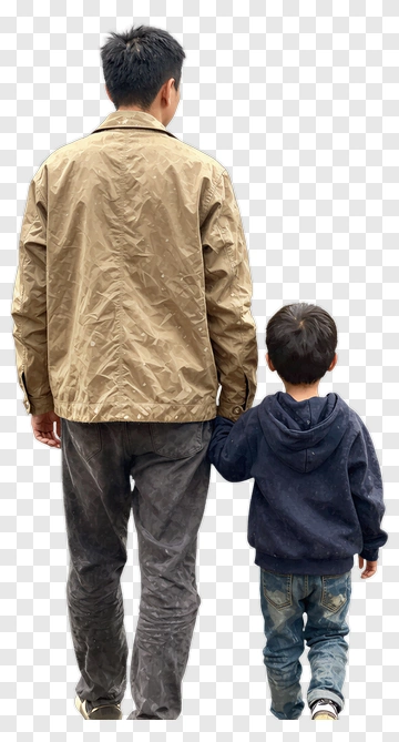 Father And Son Walking Together PNG