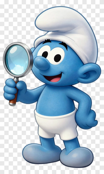 Smurf Holding A Magnifying Glass PNG