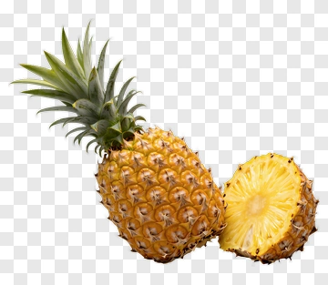 Pineapple With A Sliced Piece PNG