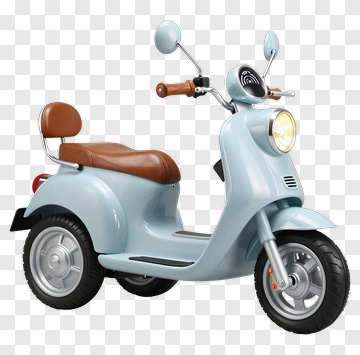 Blue Scooter With Brown Seat PNG