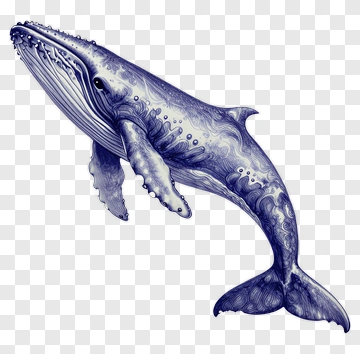 Blue Whale Illustration PNG