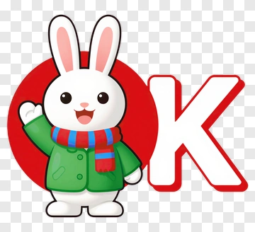 Cartoon Rabbit Waving With Ok Sign PNG