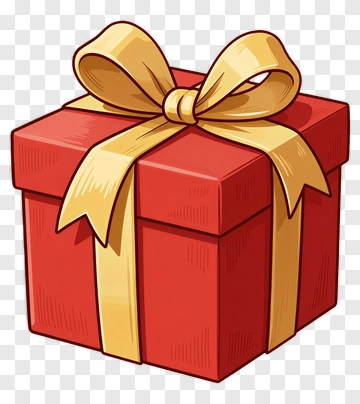 Red Gift Box With Yellow Ribbon PNG