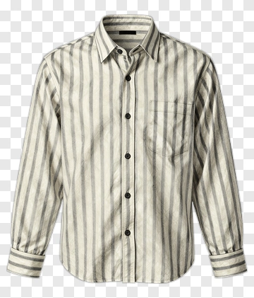Striped Button-Up Shirt PNG