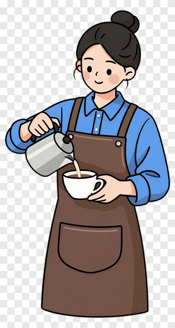 Barista Pouring Coffee Into A Cup PNG