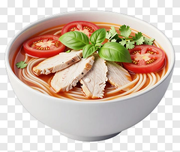 Delicious Chicken Noodle Soup Bowl PNG