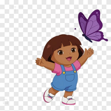 Girl Playing With A Butterfly PNG
