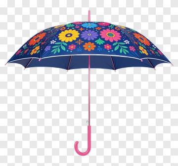 Colorful Floral Umbrella PNG