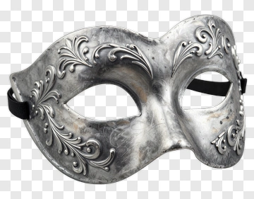 Decorative Silver Masquerade Mask PNG
