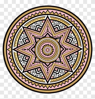 Geometric Star Pattern In Pink And Gold PNG