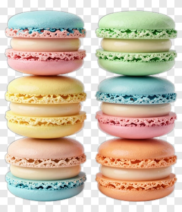 Colorful Macarons Stacked Together PNG