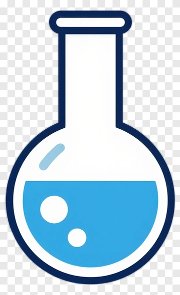 Laboratory Flask With Blue Liquid PNG