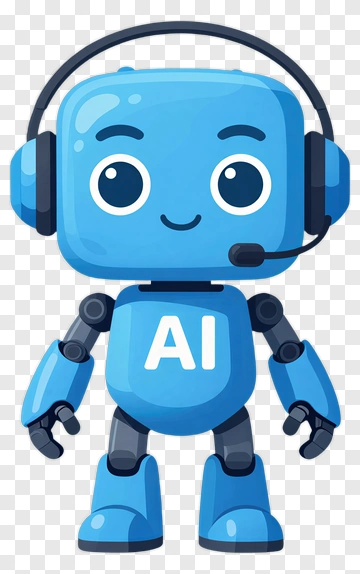Cartoon Ai Robot With Headset PNG