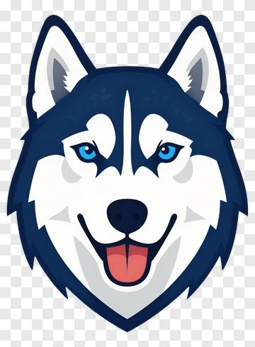 Cartoon Husky Dog Head PNG