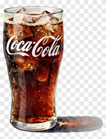 Coca-Cola Glass Filled With Ice PNG