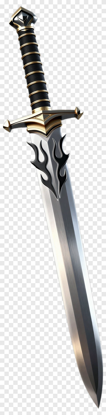 Fantasy Sword With Decorative Blade Design PNG