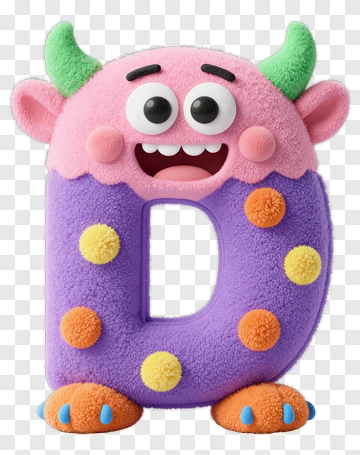 Cartoon Monster Letter D PNG