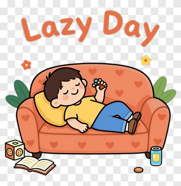 Boy Relaxing On A Couch For Lazy Day PNG