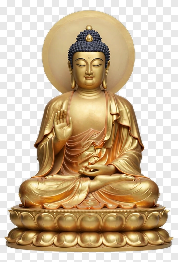 Golden Buddha Statue Sitting In Meditation PNG