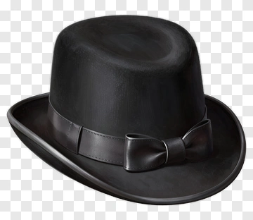 Black Top Hat With Bow Tie PNG