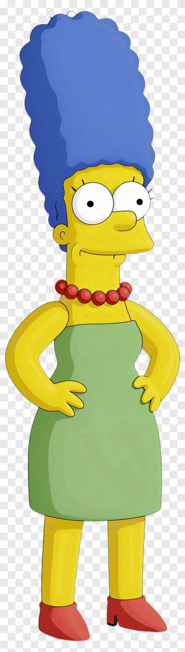 Cartoon Character With Blue Hair And Green Dress PNG