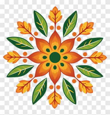 Colorful Floral Mandala Design PNG