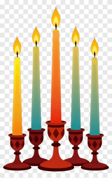 Colorful Candles In Holders PNG