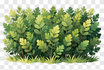 Colorful Bush With Green Leaves PNG