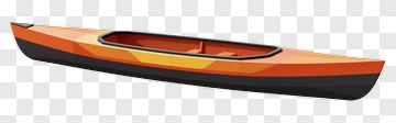 3D Kayak In Orange And Black PNG