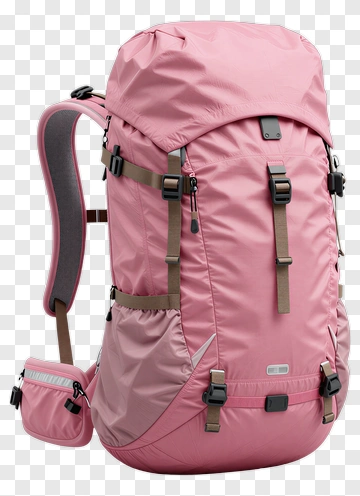 Pink Hiking Backpack PNG