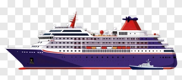 Cruise Ship With A Smaller Boat PNG