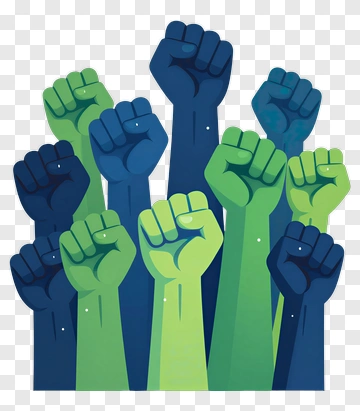 Fists Raised In Unity PNG