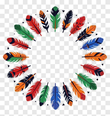 Colorful Feather Circle PNG