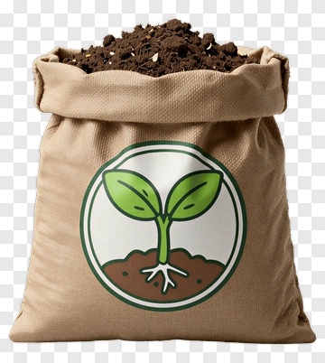 Planting Soil Bag With Sprouting Seedling Logo PNG