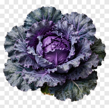 Purple Cabbage With Frilled Leaves PNG