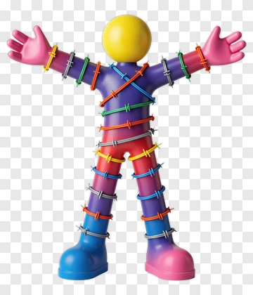 Colorful Toy Figure With Flexible Limbs PNG