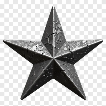 Metallic Star With Cracked Surface PNG