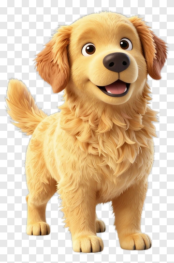 Cartoon Golden Retriever Puppy PNG