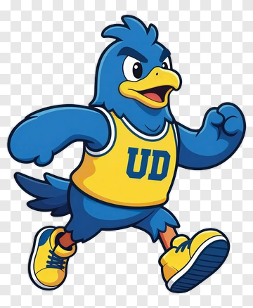 Cartoon Blue Bird Mascot Running PNG