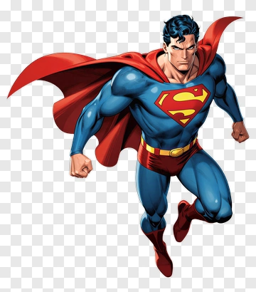 Superhero Flying In Blue Costume PNG
