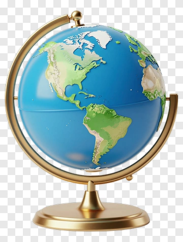 Globe On A Golden Stand PNG