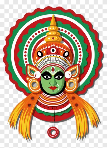 Colorful Traditional Indian Mask PNG