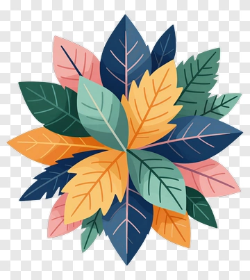 Colorful Leaf Arrangement PNG