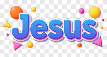Colorful Jesus Text Design PNG