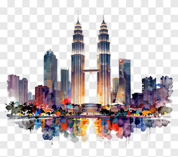 Watercolor Illustration Of The Petronas Towers In Kuala Lumpur PNG