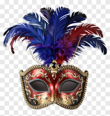 Colorful Carnival Mask With Feathers PNG