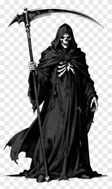 Grim Reaper Holding A Scythe PNG