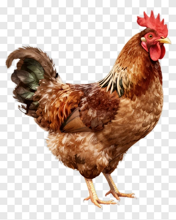 Realistic Brown Chicken PNG