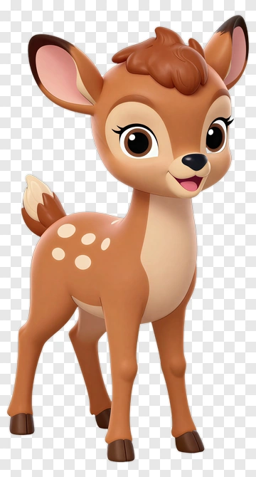 Cartoon Deer With A Happy Expression PNG